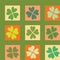 Checkered colourful Clovers seamless pattern for Saint Patrick's Day.