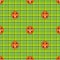 Checkered fabric green with orange buttons