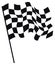 Checkered finish racing flag with black white checkers