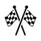 Checkered flag, competition, finish, start, winning black icon