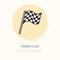 Checkered flags vector line icon. Speed automobile, racing car logo, driving lessons sign. Auto championship