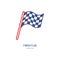 Checkered flags vector line icon. Speed automobile, racing car logo, driving lessons sign. Auto championship