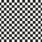 Checkered geometric seamless pattern with small jagged square shapes. Abstract monochrome black and white texture