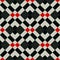 Checkered gingham fabric seamless pattern in black white and red, vector
