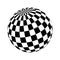 Checkered globe in black and white