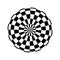 Checkered globe in black and white