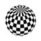 Checkered globe in black and white