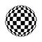 Checkered globe in black and white