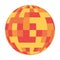 Checkered globe in shades of orange