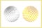 Checkered Globes Set in silver and gold colours. White background
