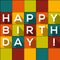 Checkered Happy Birthday card with text with long shadow