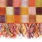 Checkered patchwork colorful weave cloth with fringe