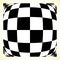 Checkered pattern chess board, checker board with distortion