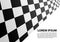 Checkered perspective on white blank space text place design sport race