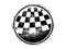 Checkered race flag grunge vector design