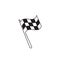 Checkered racing flag line icon. Starting flag auto and moto racing. Sport car competition victory sign. Finishing