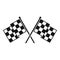 Checkered racing flags icon, simple style