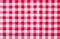 Checkered red and white tablecloth