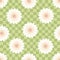 Checkered seamless pattern with abstract flowers in 1970 style. Groovy hippy print for fabric, textile, paper, stationery. Floral