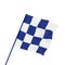Checkered sport flag on white, 3d render, 3d illustration