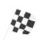 Checkered sport flag on white, 3d render, 3d illustration