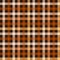 Checkered tartan fabric seamless pattern in brown and orange, vector
