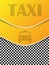 Checkered taxi brochure with silhouettes