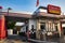 Checkers fast food restaurant exterior front drive thru view