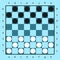 Checkers game, blue board