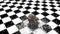 Checkers game round draughts Concept education 3d fake game End of the big bang