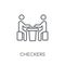 Checkers linear icon. Modern outline Checkers logo concept on wh