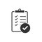 Checking, checklist, document, list, verification icon. Vector illustration, flat design.