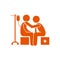 Checking, doctor, patient orange icon