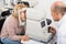 Checking eyesight in clinic