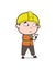 Checking Smartphone Features - Cute Cartoon Male Engineer Illustration