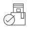 Checking stack cardboard boxes cargo shipping related delivery line style icon