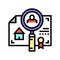 checking tenant recommendations color icon vector illustration