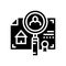 checking tenant recommendations glyph icon vector illustration
