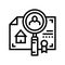 checking tenant recommendations line icon vector illustration