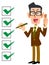 Checklist businessman completed glasses