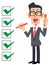 Checklist businessman completed glasses