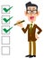 Checklist businessman smiling glasses