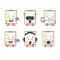 Checklist cartoon character are playing games with various cute emoticons