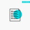 Checklist, Check, File, List, Page, Task, Testing turquoise highlight circle point Vector icon