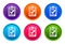 Checklist clipboard icon luxury bright round button set 6 color vector