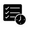 Checklist deadline glyph flat vector icon