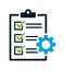 Checklist gear project management icon