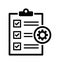 Checklist gear project management icon