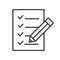 Checklist icon. Approve Clipboard linear symbol vector illustration