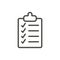 Checklist icon vector. Line clipboard symbol.